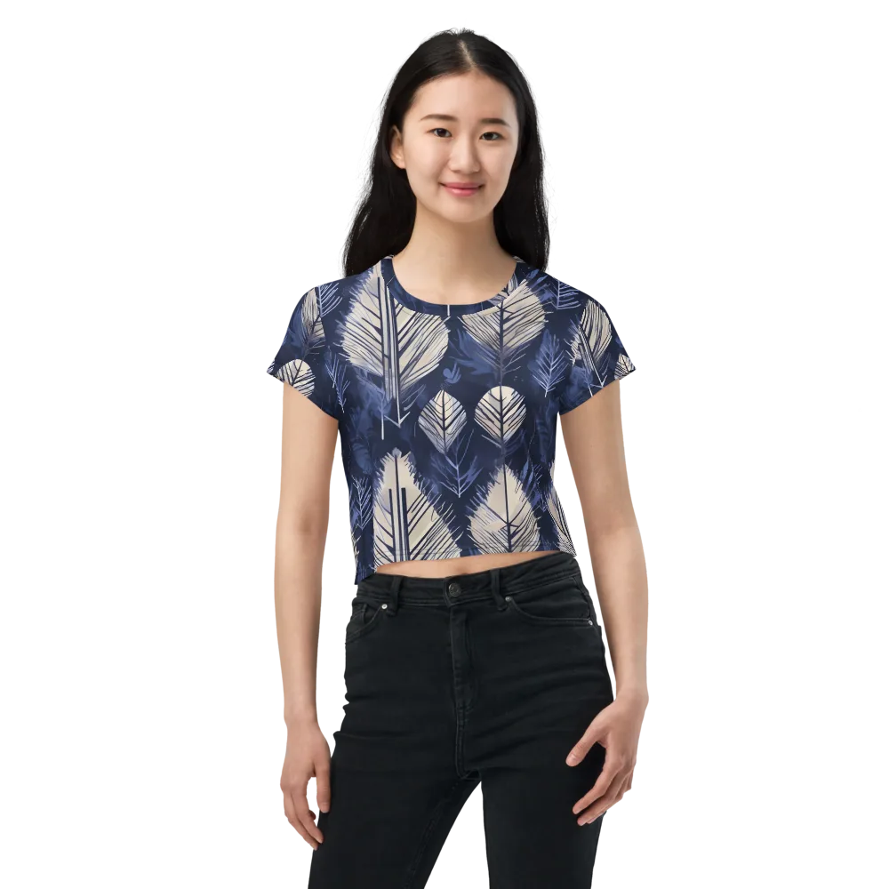 Moonlit Leaves on Crop Tee — Front