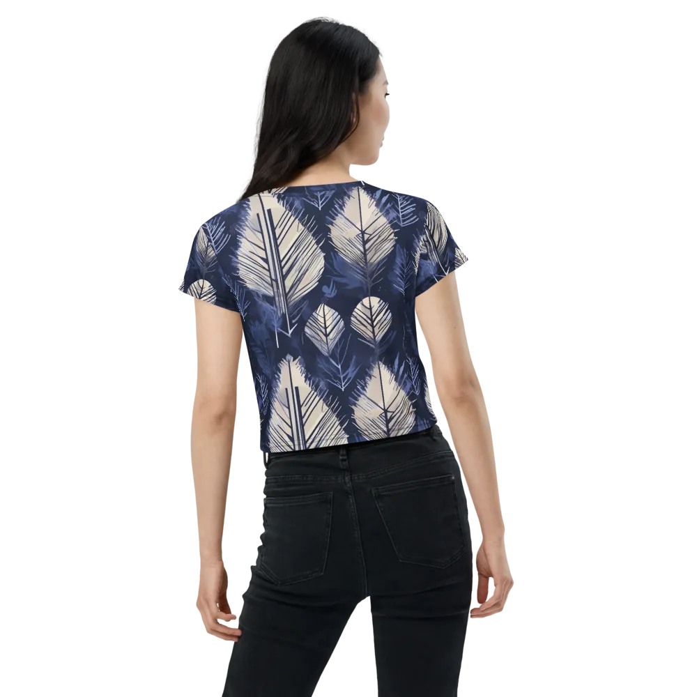 Moonlit Leaves on Crop Tee — Back
