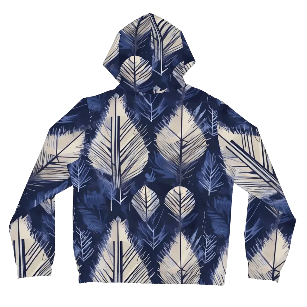 Moonlit Leaves on Women's Full-Zip Hoodie — Back