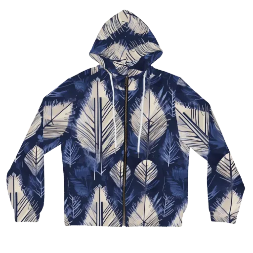 Moonlit Leaves on a Women's Full-Zip Hoodie