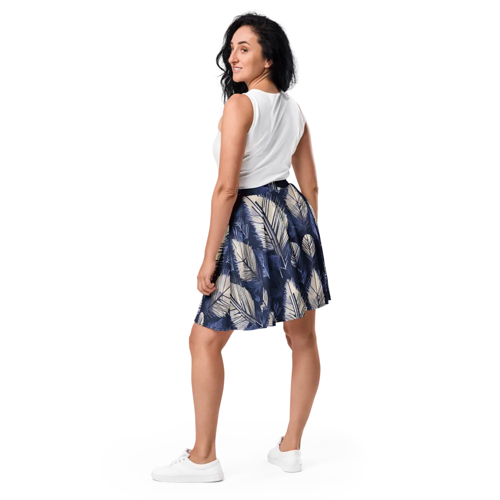 Moonlit Leaves on Skater Skirt — Back