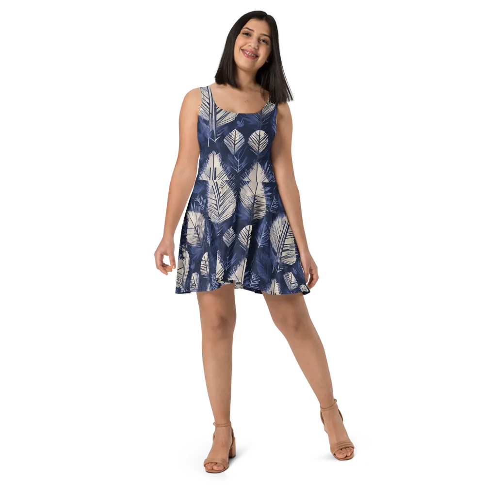 Moonlit Leaves on Skater Dress — Front
