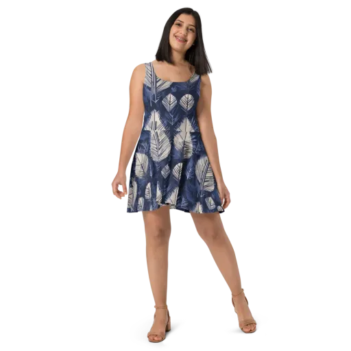 Moonlit Leaves on a Skater Dress