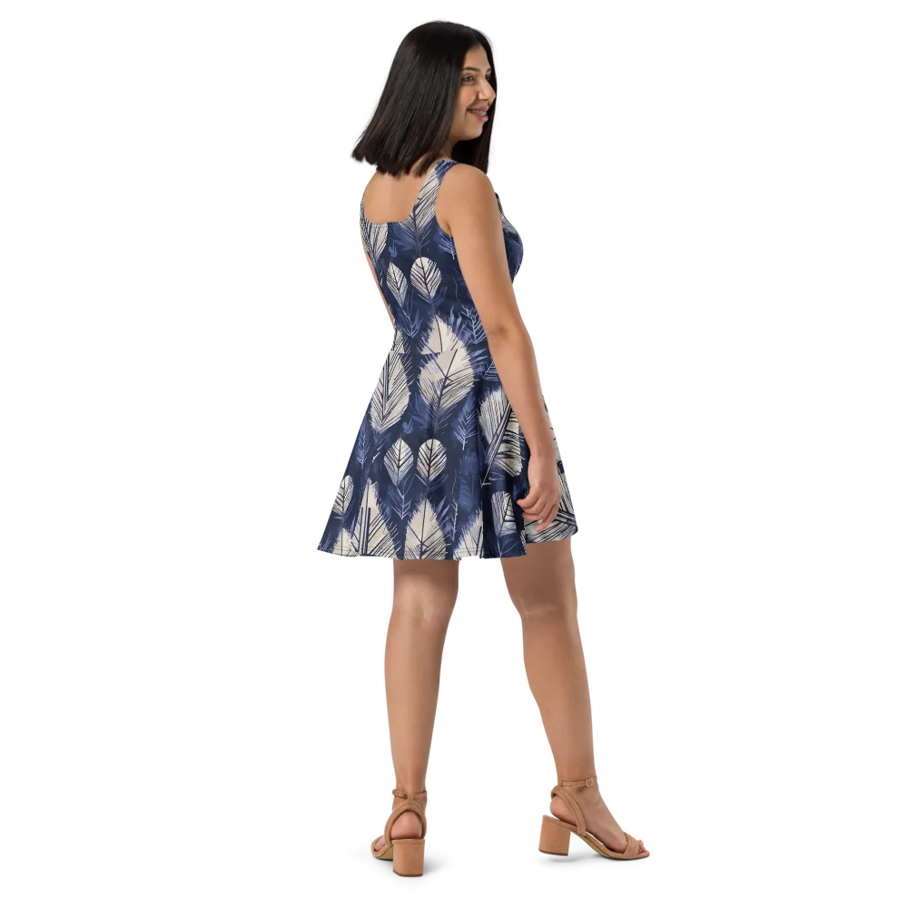 Moonlit Leaves on Skater Dress — Right