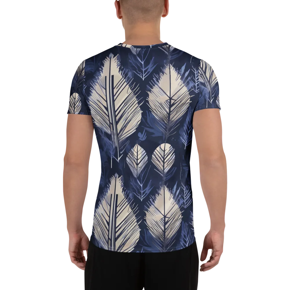 Moonlit Leaves on Men's Athletic T-Shirt — Back
