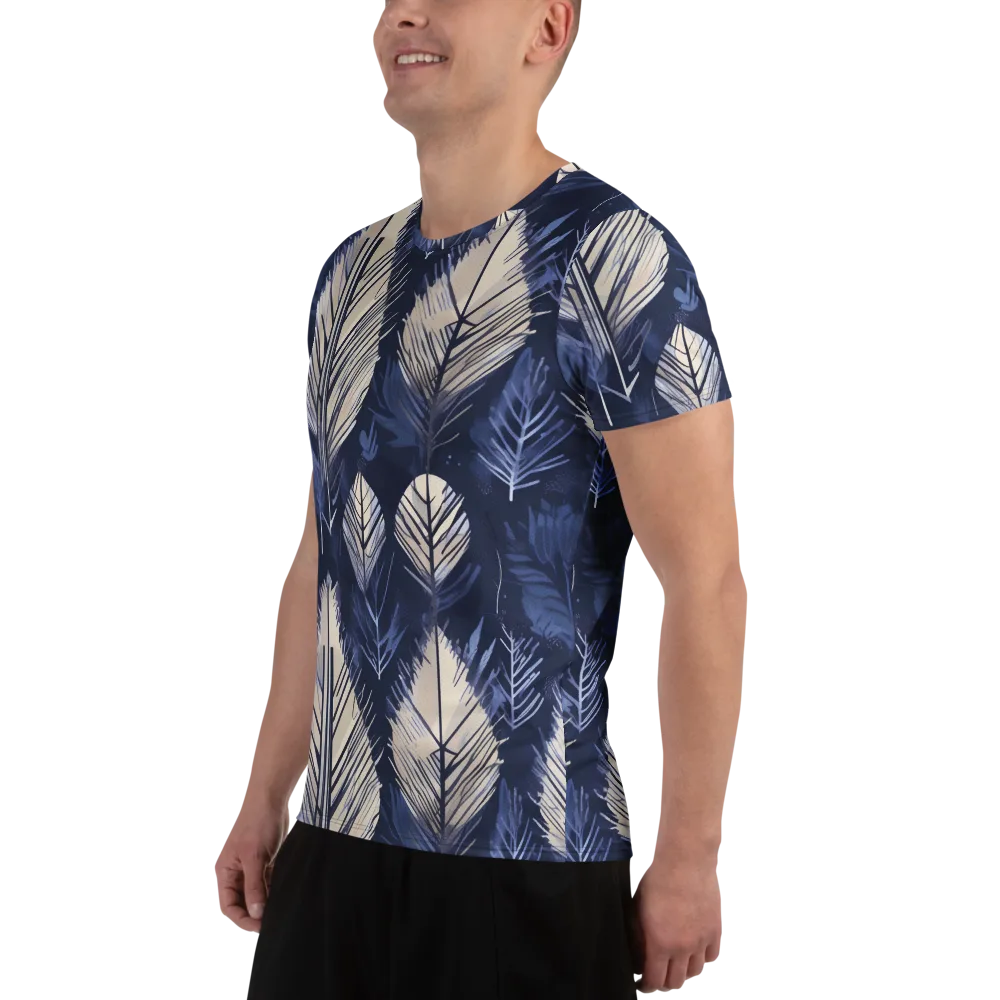 Moonlit Leaves on Men's Athletic T-Shirt — Left