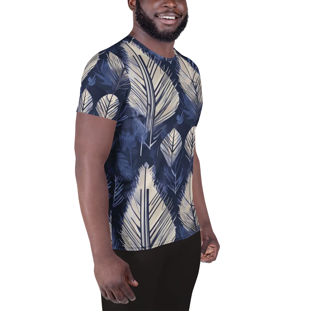 Moonlit Leaves on Men's Athletic T-Shirt — Right