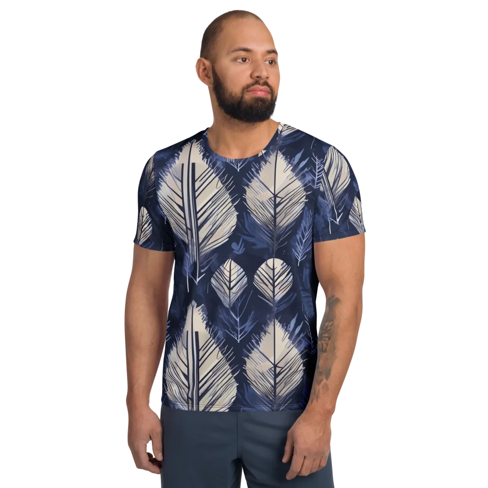 Moonlit Leaves on Men's Athletic T-Shirt — Front