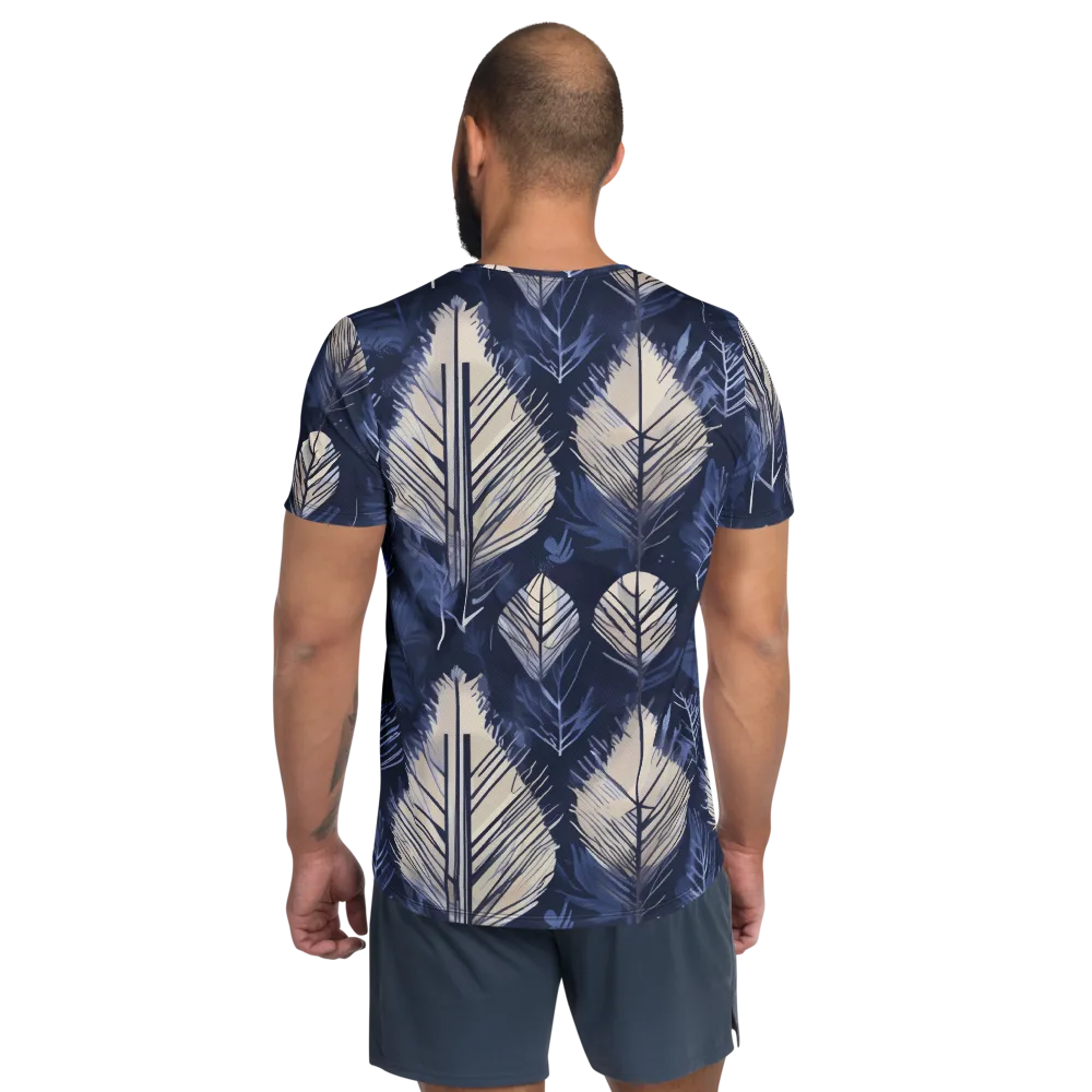 Moonlit Leaves on Men's Athletic T-Shirt — Back
