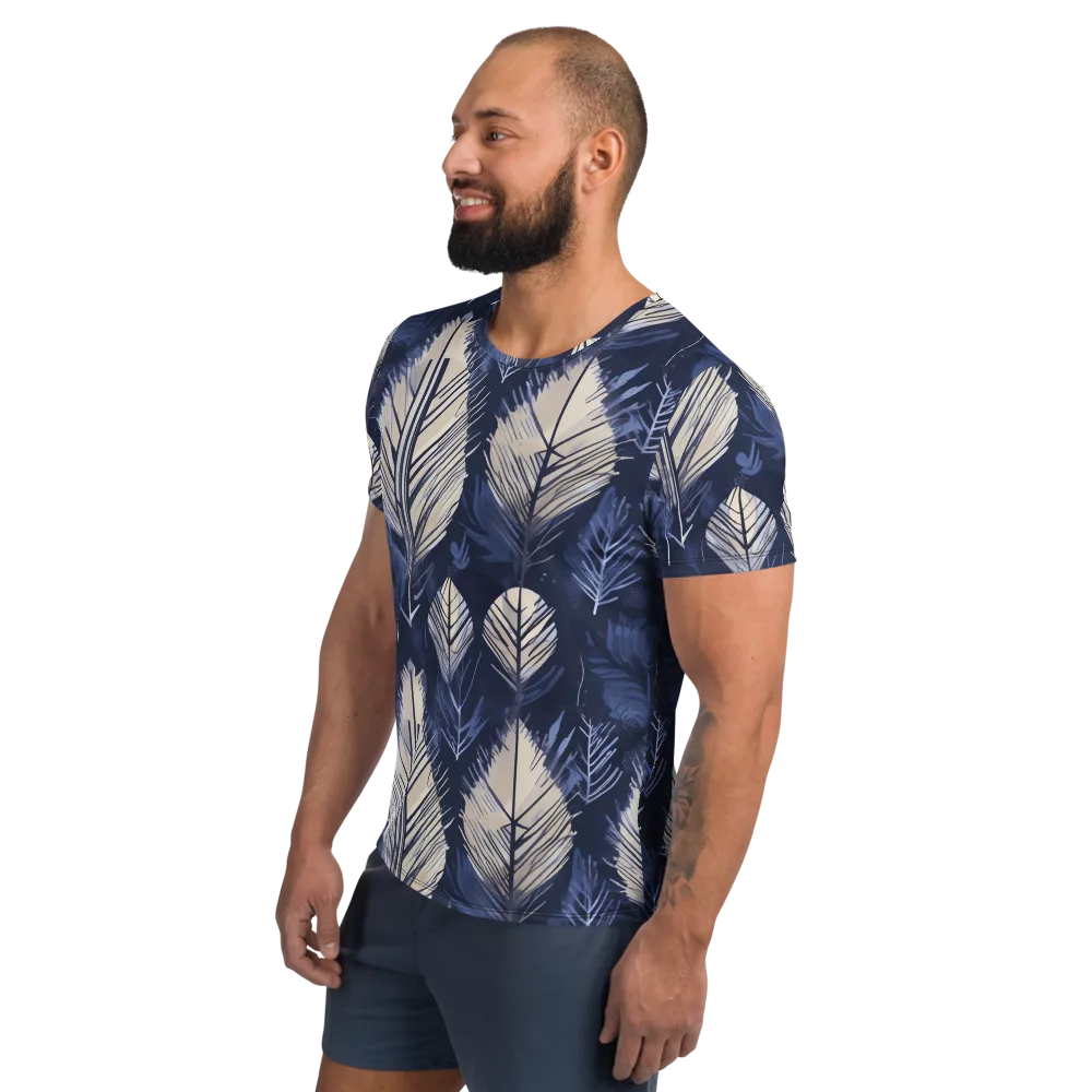 Moonlit Leaves on Men's Athletic T-Shirt — Left