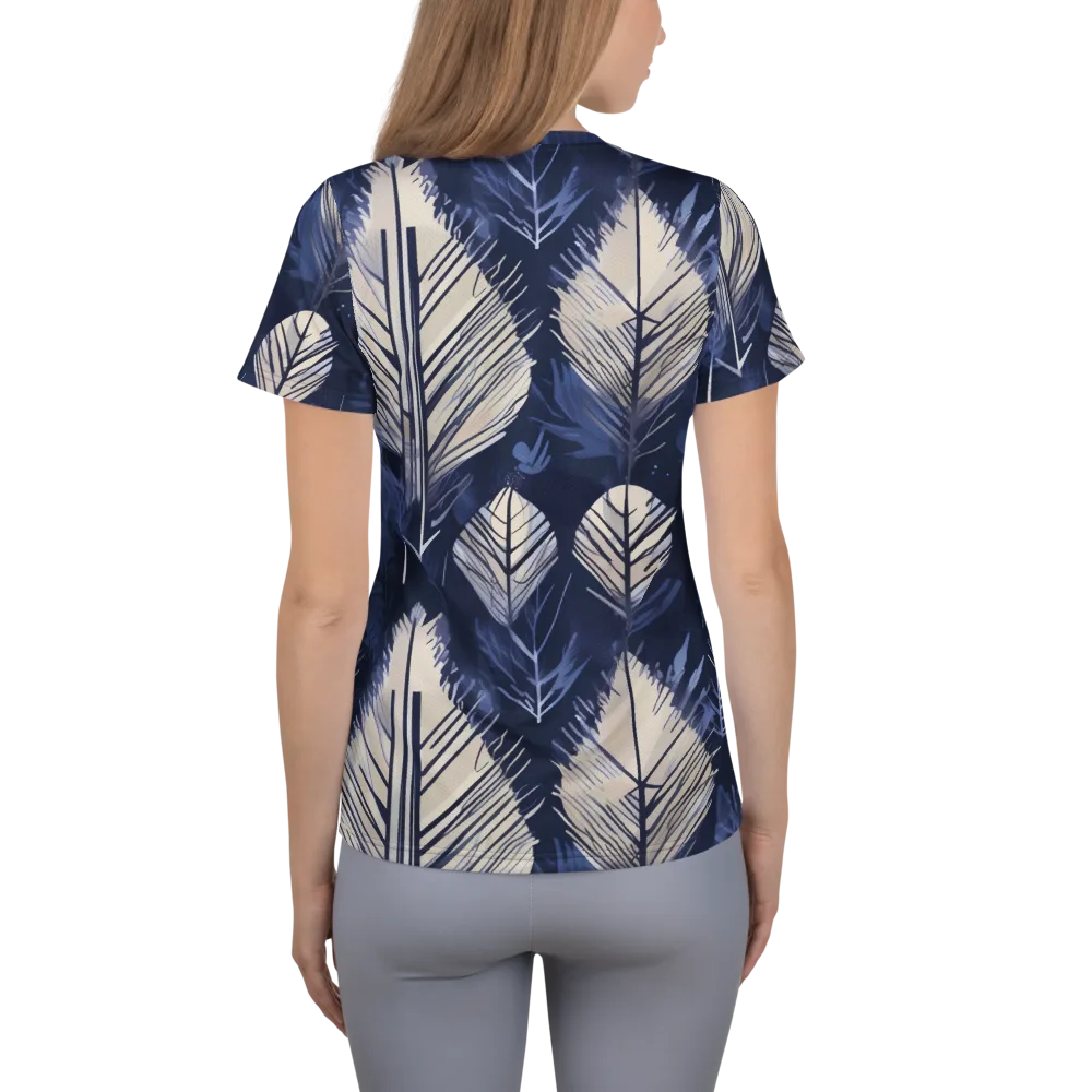 Moonlit Leaves on Women's Athletic T-Shirt — Back