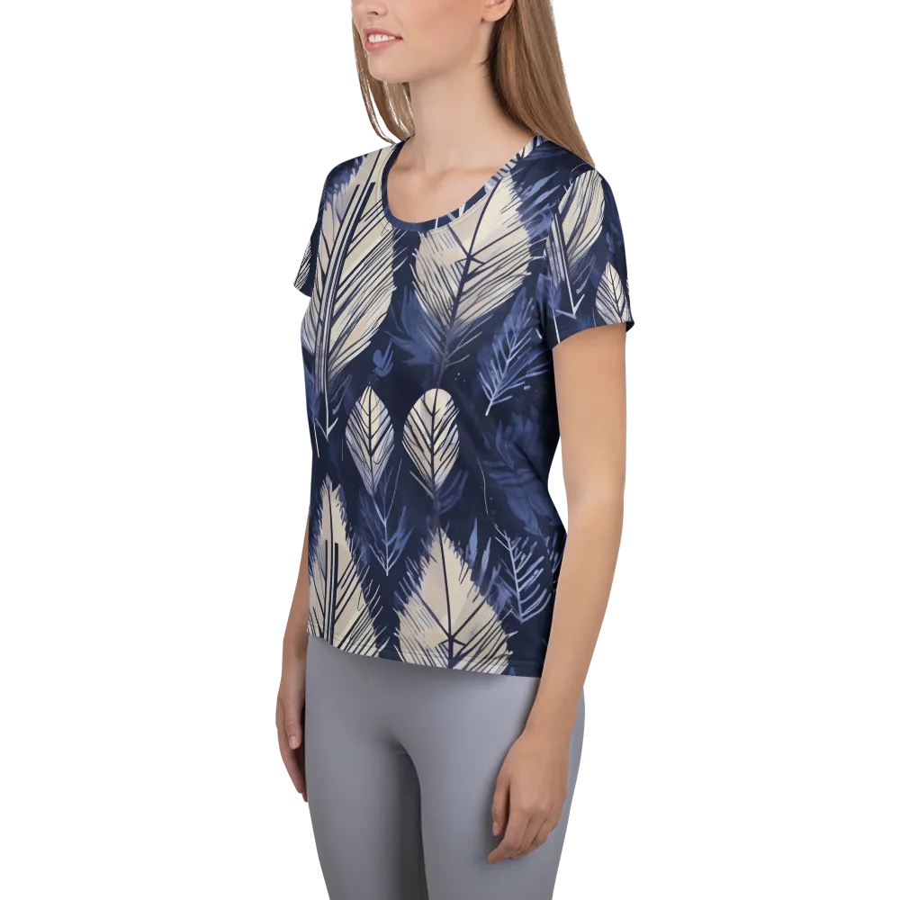 Moonlit Leaves on Women's Athletic T-Shirt — Left