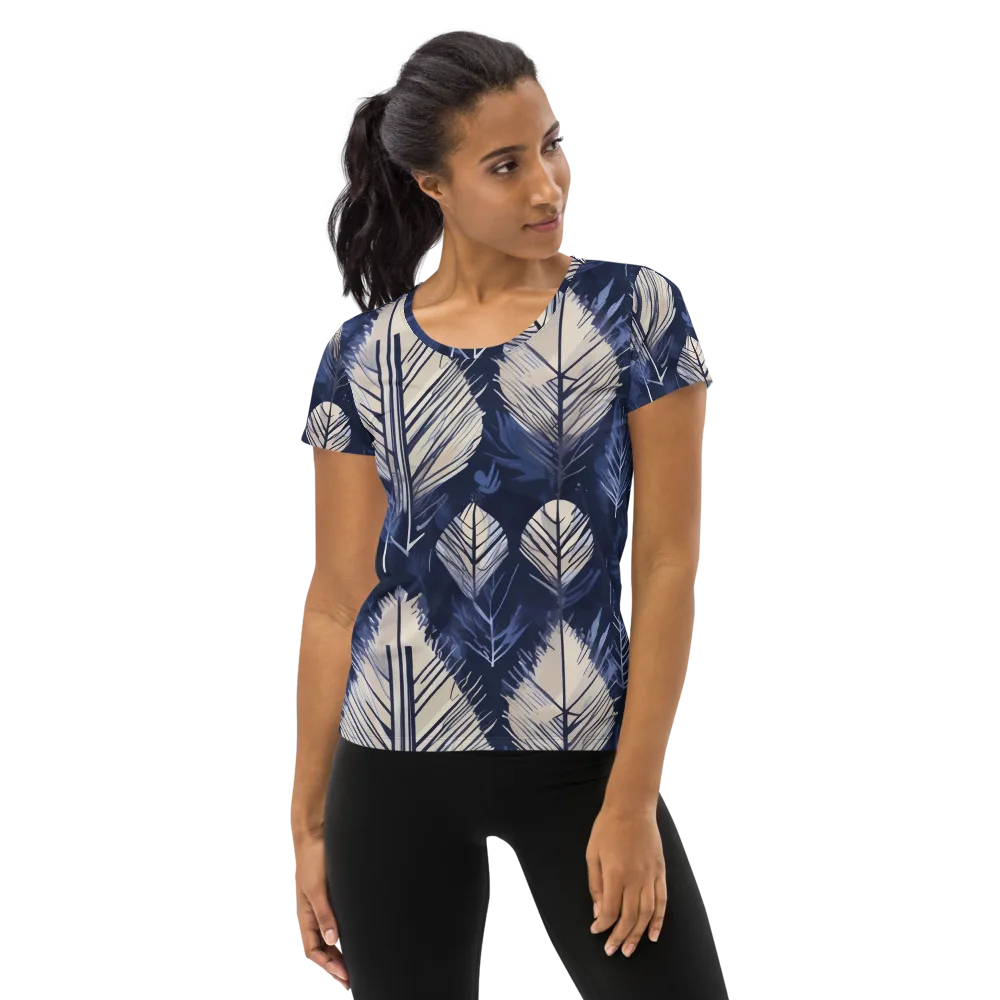 Moonlit Leaves on Women's Athletic T-Shirt — Front