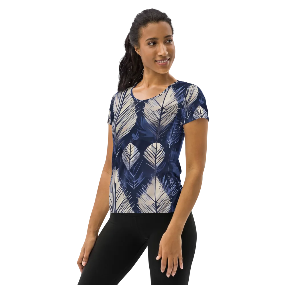 Moonlit Leaves on Women's Athletic T-Shirt — Left