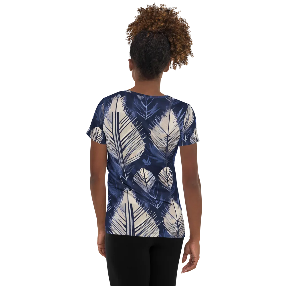 Moonlit Leaves on Women's Athletic T-Shirt — Back