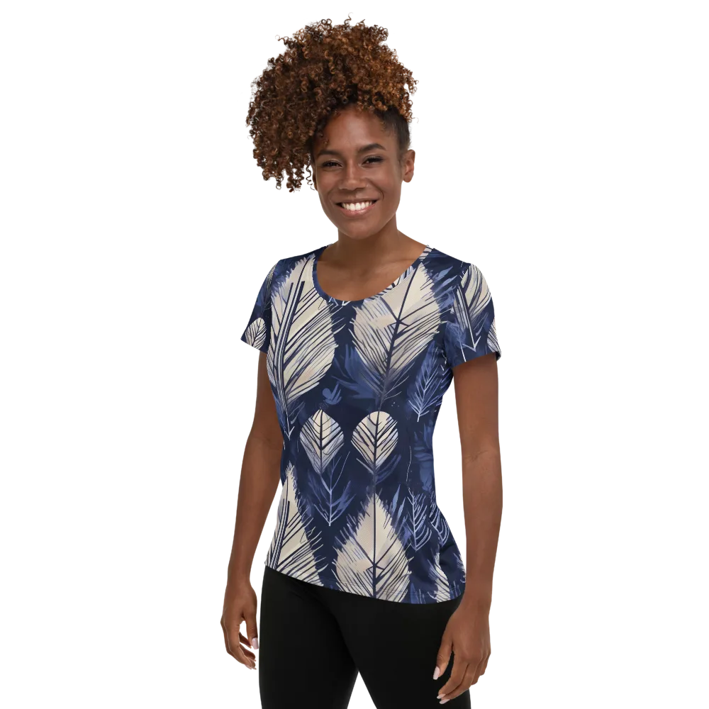 Moonlit Leaves on Women's Athletic T-Shirt — Left