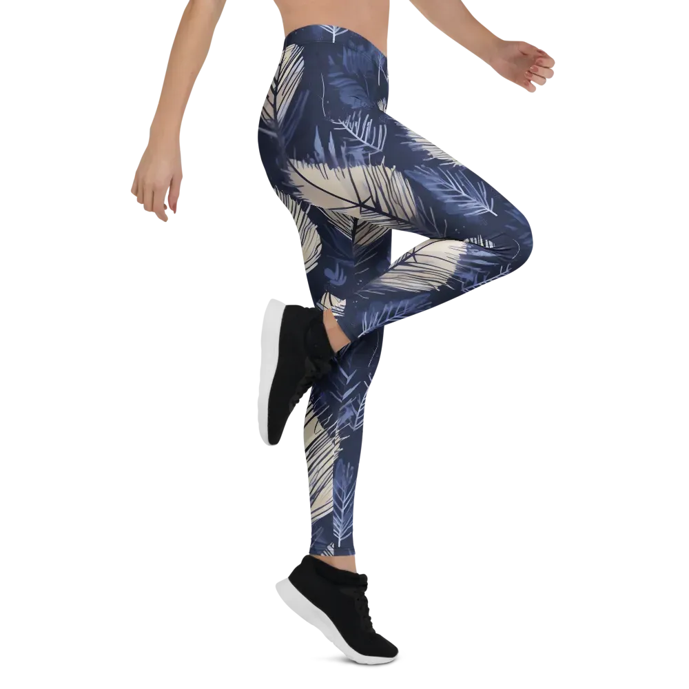 Moonlit Leaves on Leggings — Right
