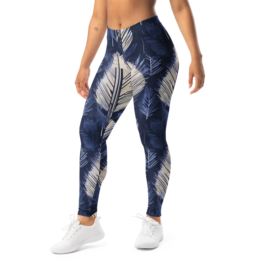 Moonlit Leaves on Leggings — Left Front