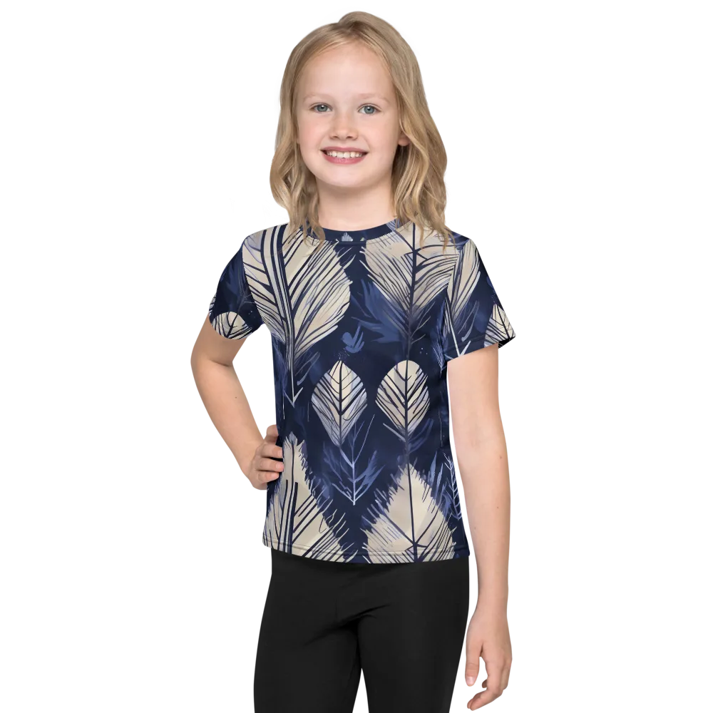 Moonlit Leaves on Kids Crew Neck T-Shirt — Front