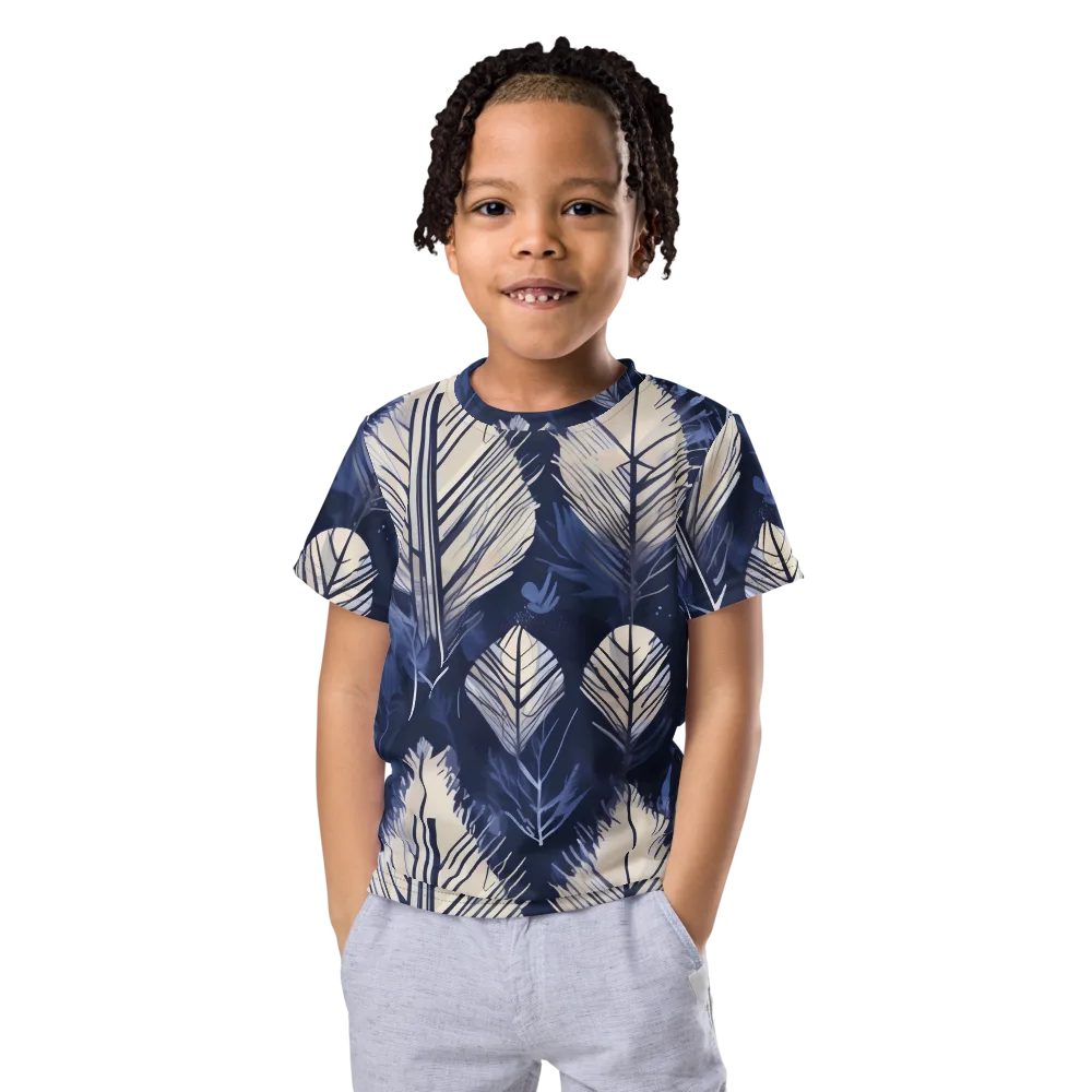 Moonlit Leaves on Kids Crew Neck T-Shirt — Front
