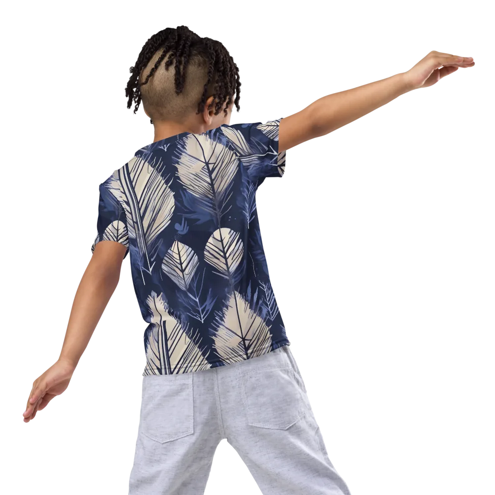 Moonlit Leaves on Kids Crew Neck T-Shirt — Back