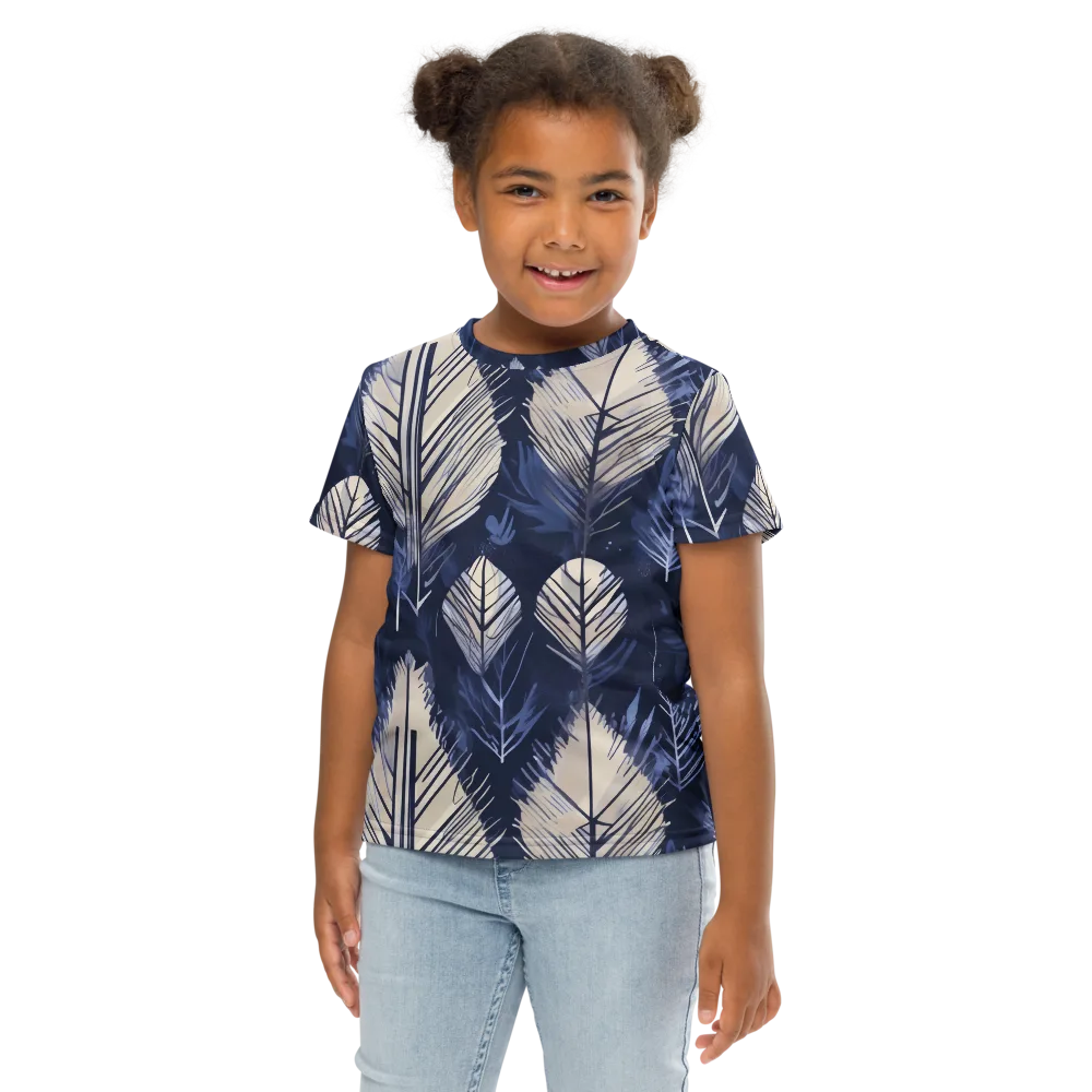 Moonlit Leaves on Kids Crew Neck T-Shirt — Front