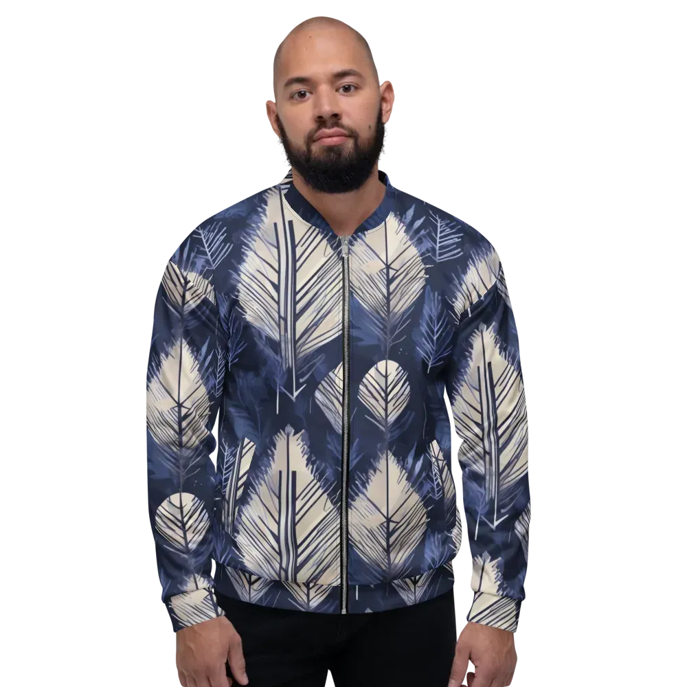 Moonlit Leaves on Bomber Jacket — Front