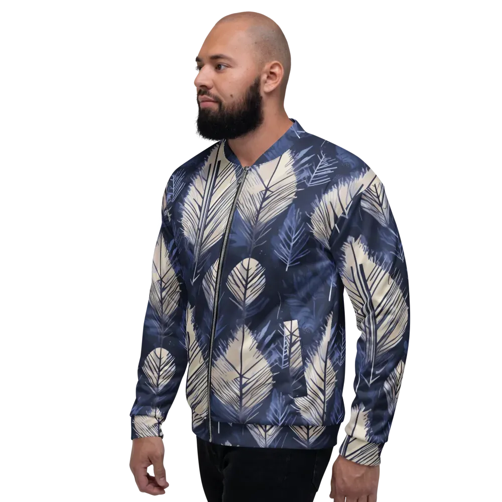Moonlit Leaves on Bomber Jacket — Left