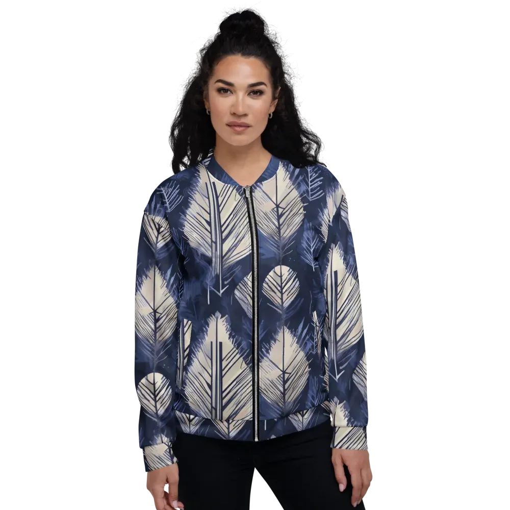 Moonlit Leaves on Bomber Jacket — Front
