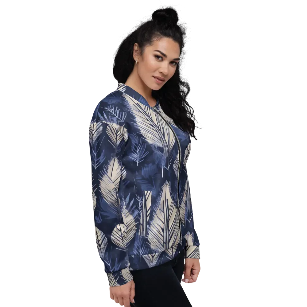 Moonlit Leaves on Bomber Jacket — Right