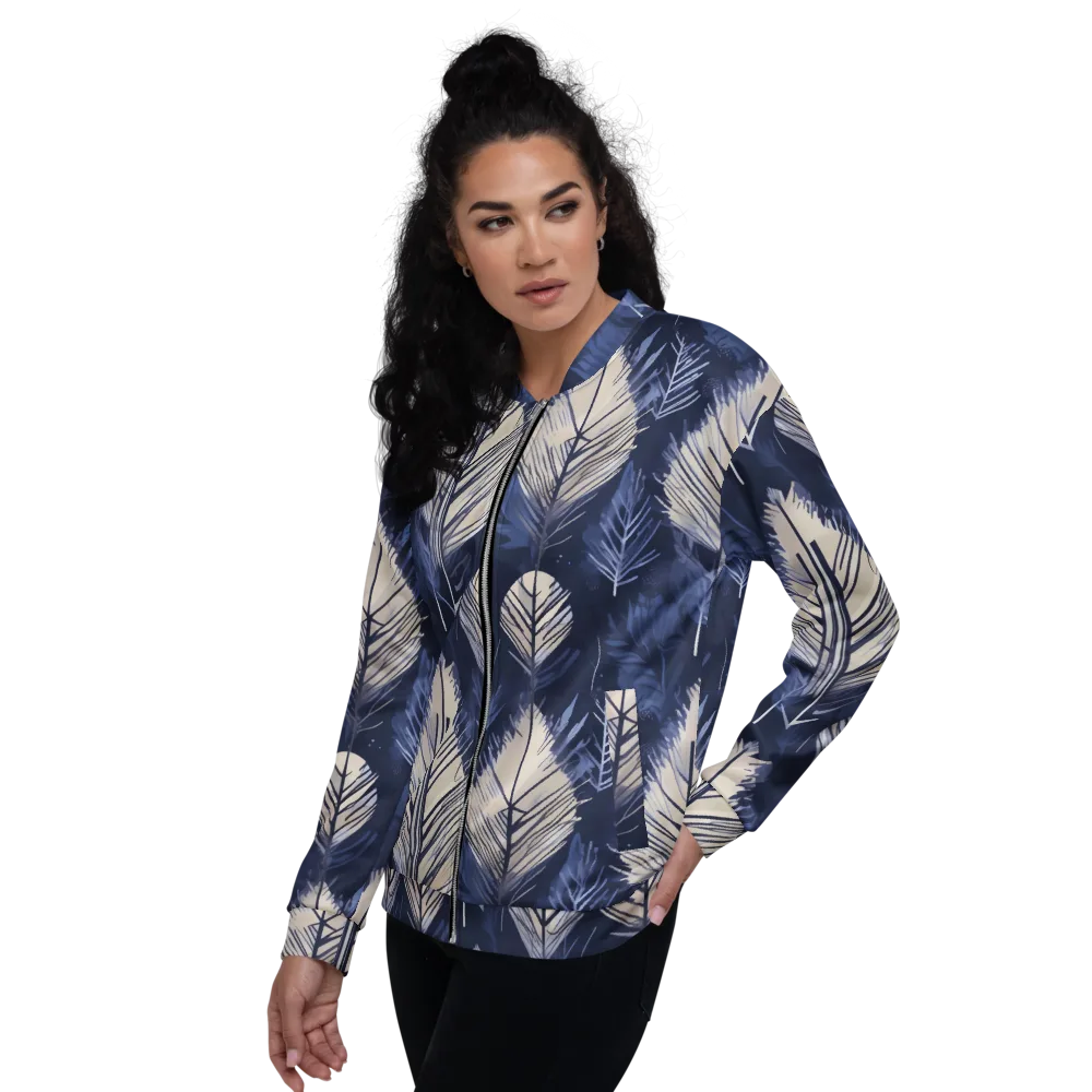Moonlit Leaves on Bomber Jacket — Left