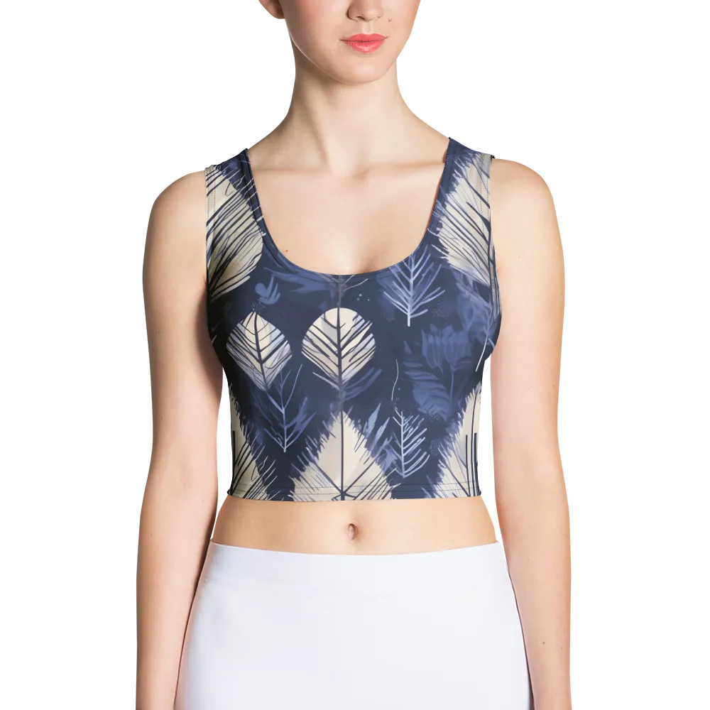 Moonlit Leaves on Crop Top — Front