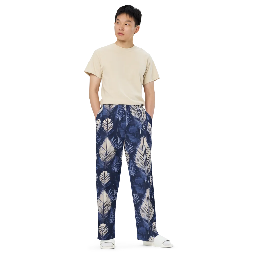 Moonlit Leaves on Wide-Leg Pants — Front