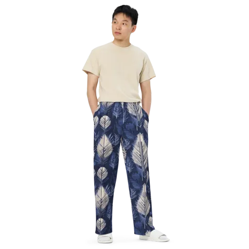 Moonlit Leaves on a Wide-Leg Pants