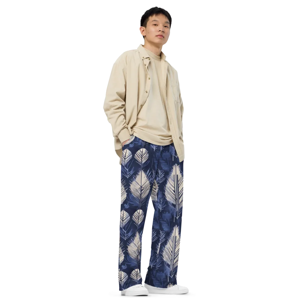 Moonlit Leaves on Wide-Leg Pants — Right Front