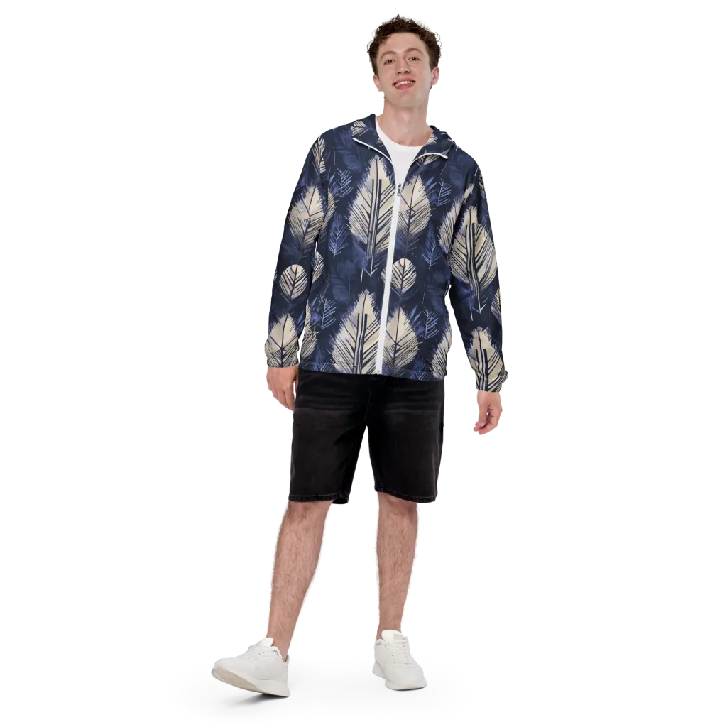 Moonlit Leaves on Men's Windbreaker — Front