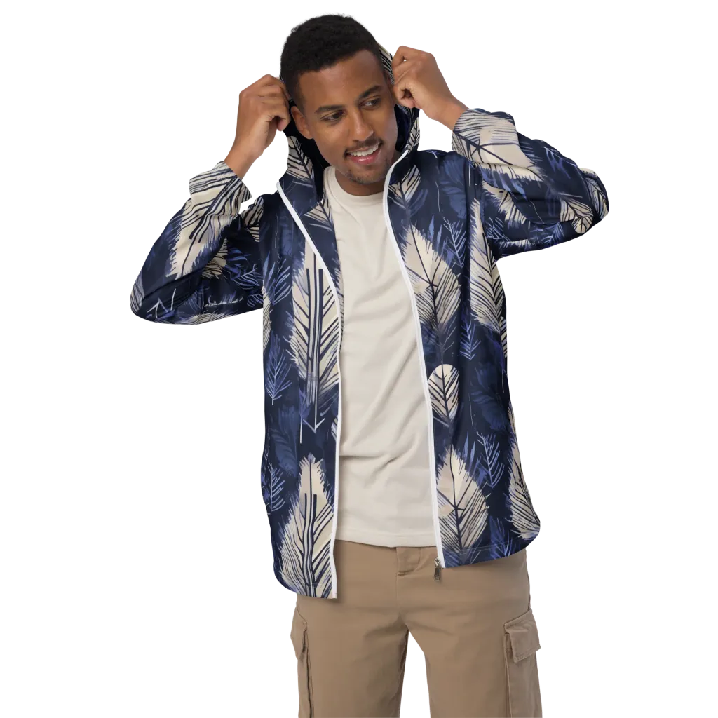 Moonlit Leaves on Men's Windbreaker — Front