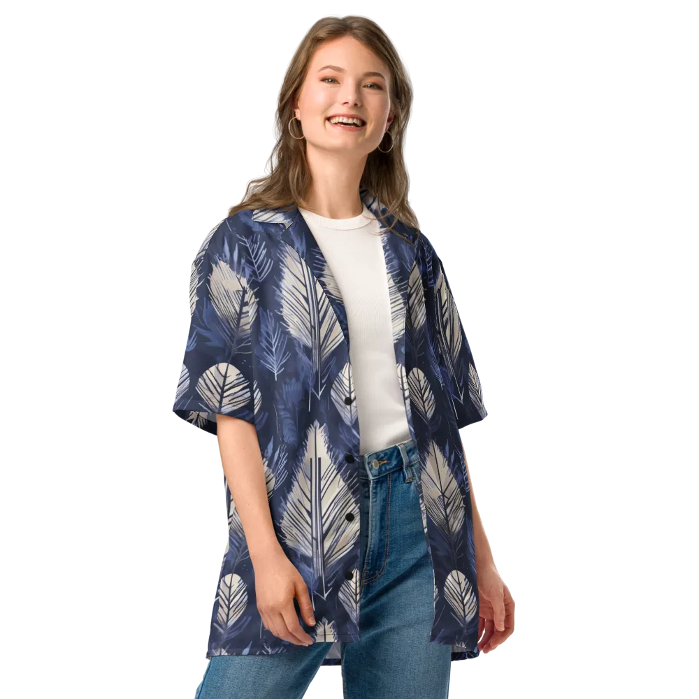 Moonlit Leaves on Button Shirt — Front