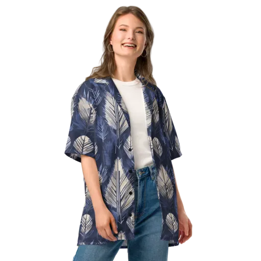 Moonlit Leaves on a Button Shirt
