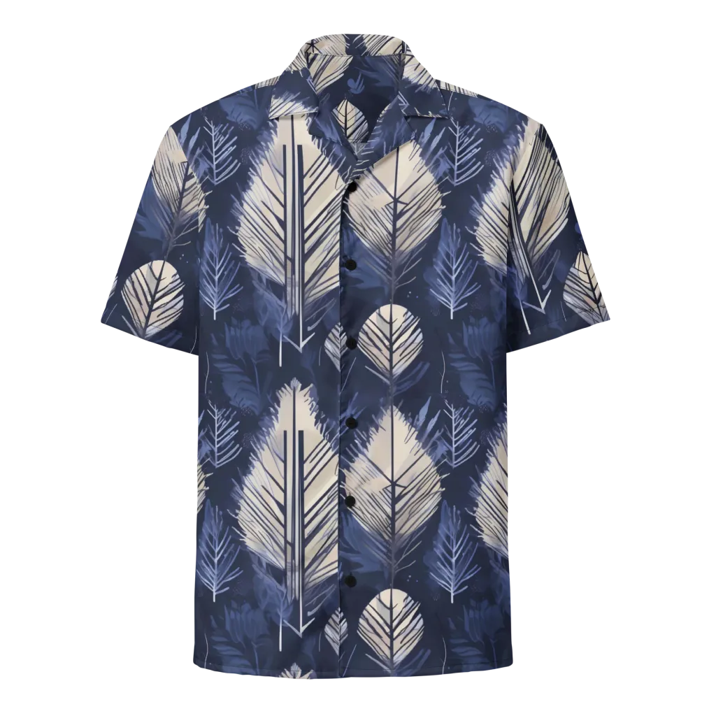 Moonlit Leaves on Button Shirt — Front