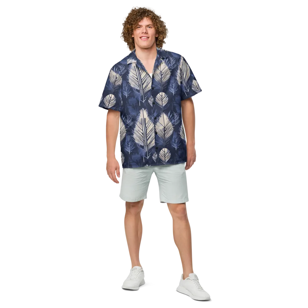 Moonlit Leaves on Button Shirt — Front