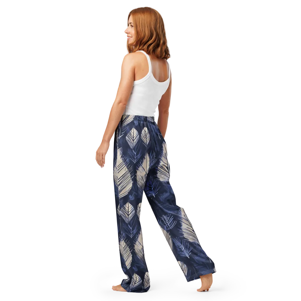 Moonlit Leaves on Women's Pajama Pants — Back
