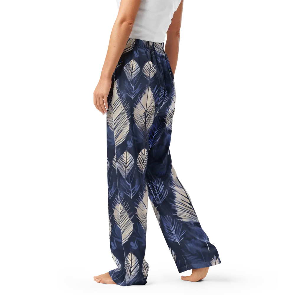 Moonlit Leaves on Women's Pajama Pants — Left