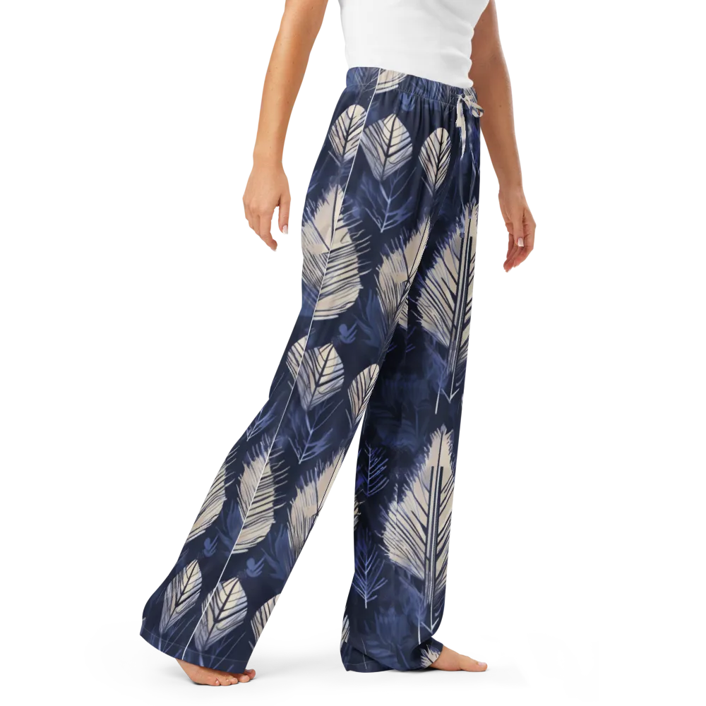 Moonlit Leaves on Women's Pajama Pants — Right Front