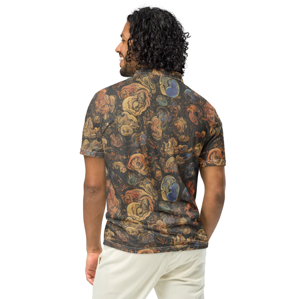 Ember Coil on Men's Slim Fit Polo Shirt — Back
