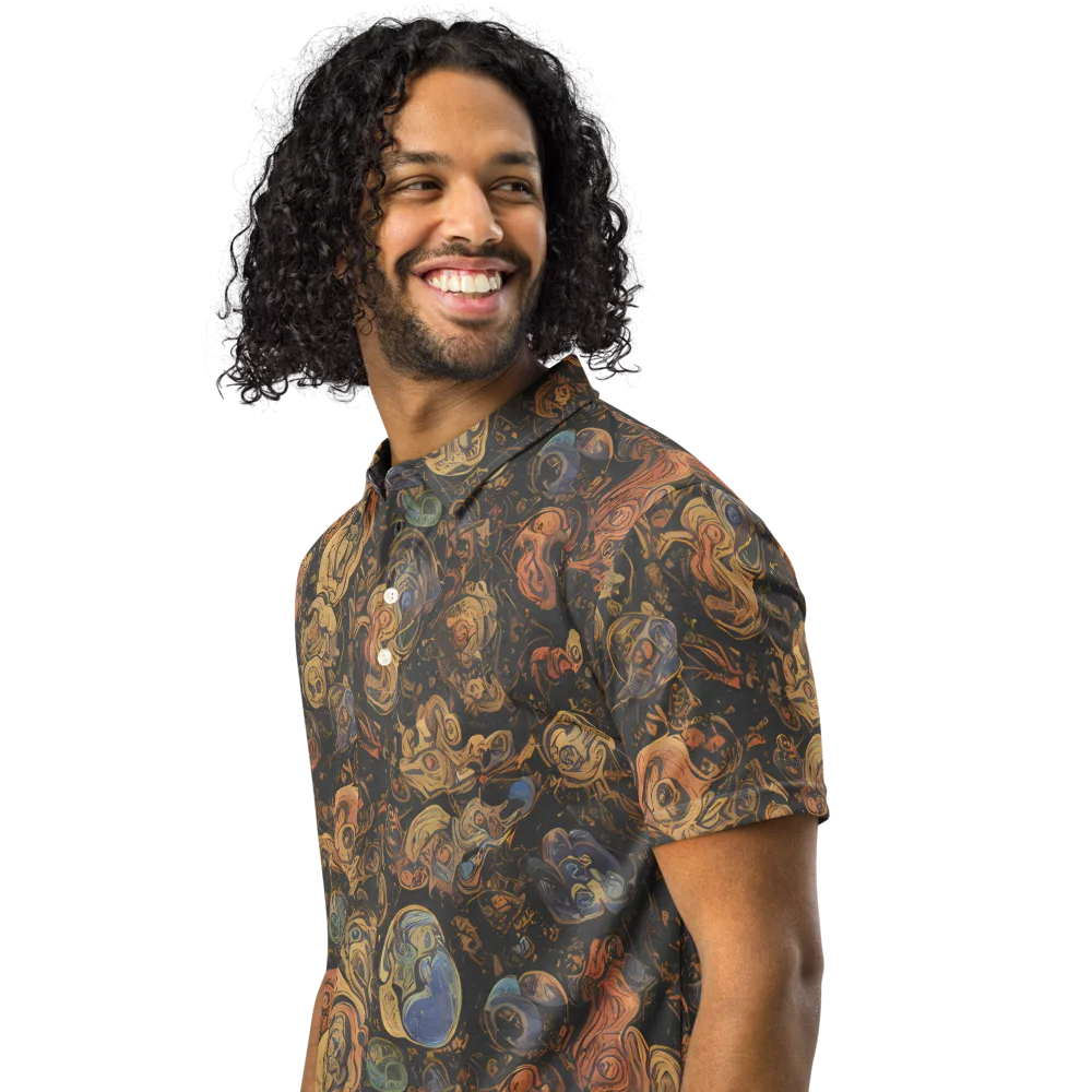 Ember Coil on Men's Slim Fit Polo Shirt — Left Front