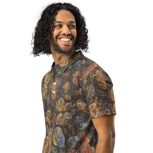 Ember Coil on a Men's Slim Fit Polo Shirt