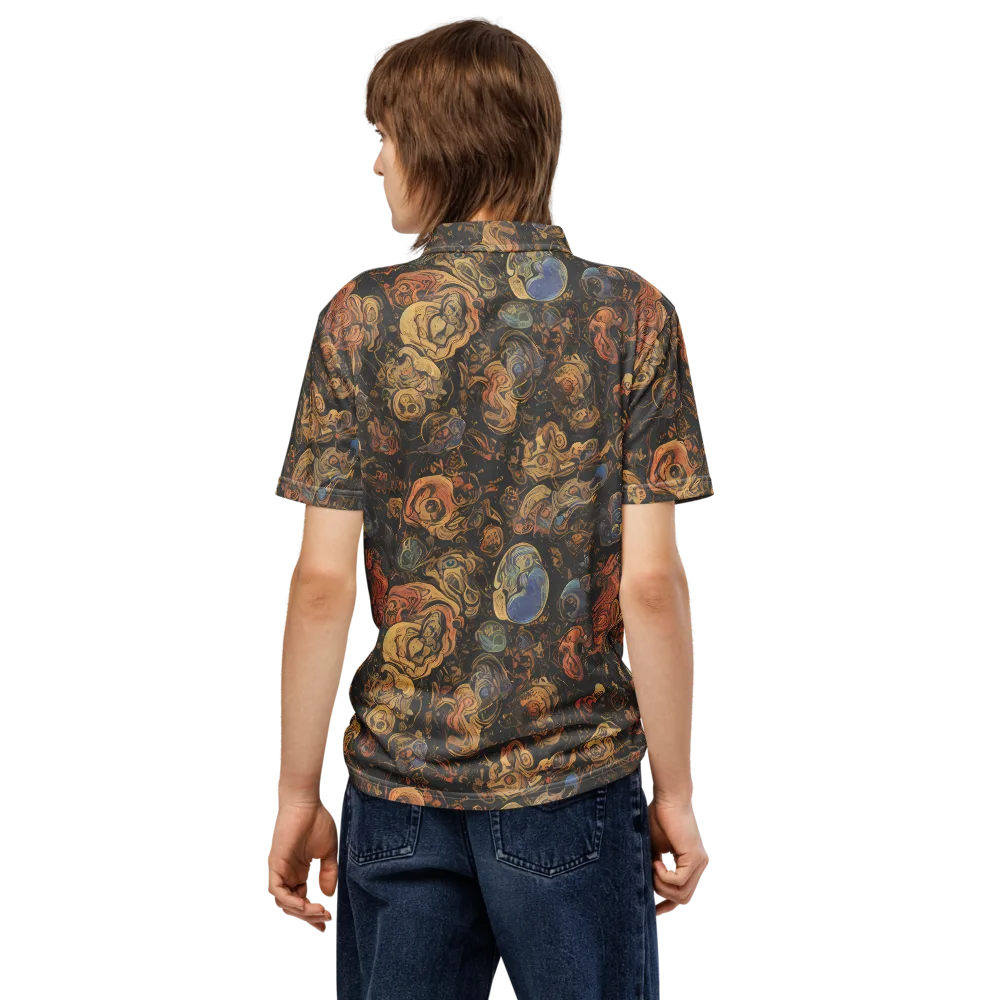 Ember Coil on Men's Slim Fit Polo Shirt — Back