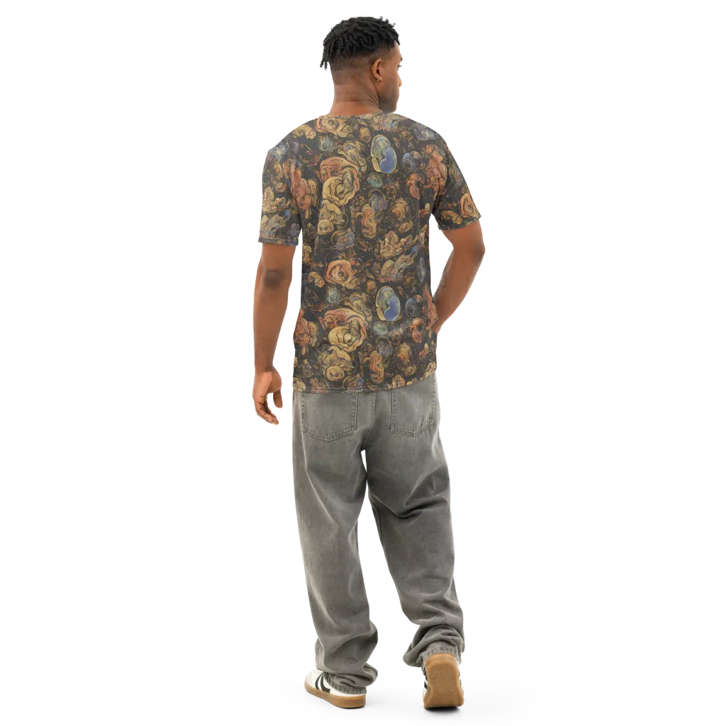Ember Coil on Men's Cotton Crew Neck T-Shirt — Back