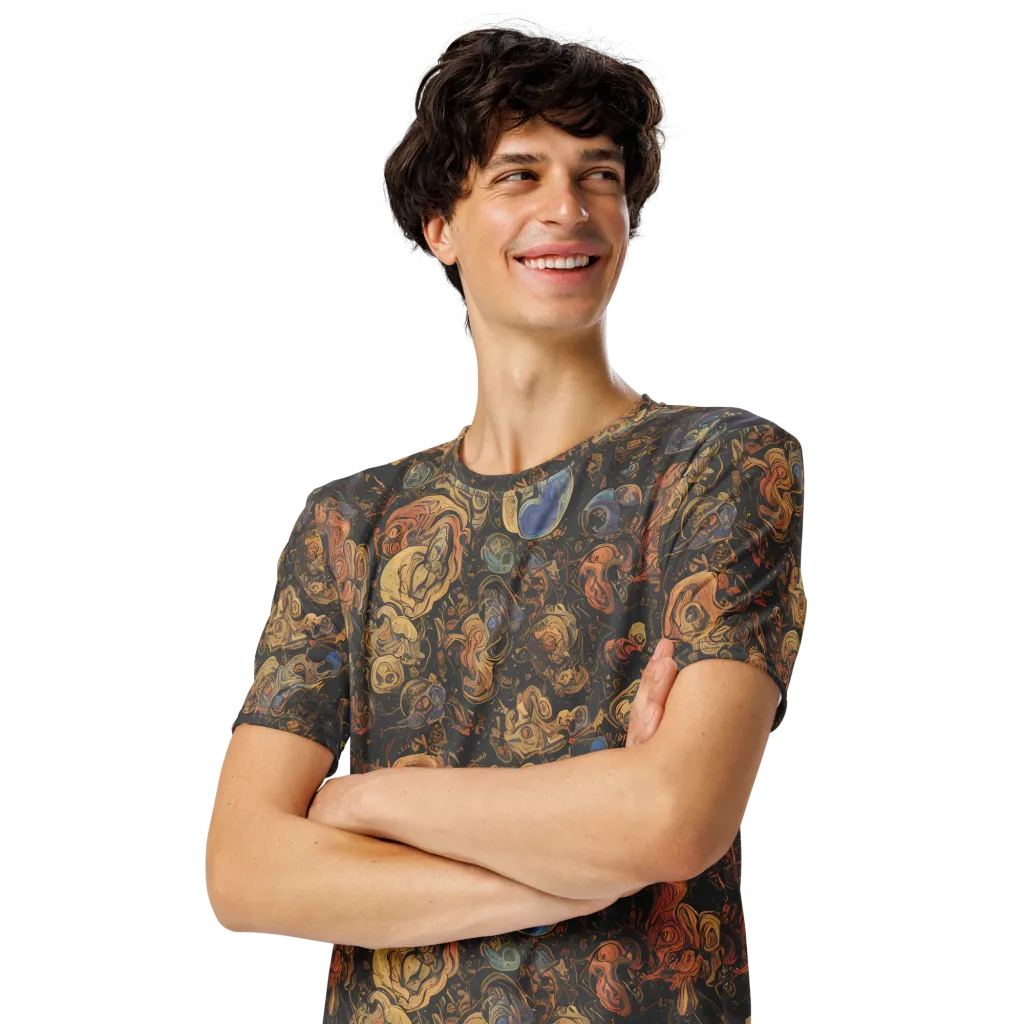 Ember Coil on Men's Crew Neck T-Shirt — Left Front